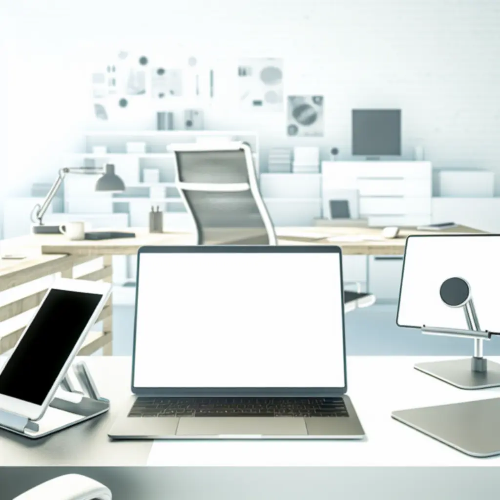 Mobiele accessoires voor laptop, tablet en smartphone op een flexibele werkplek