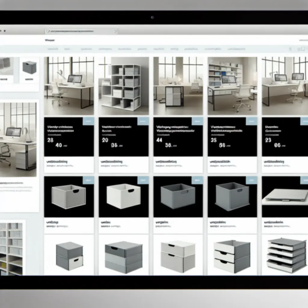 Overzicht van organisatieproducten in nette rijen met productkaarten, prijzen en filters in Worknestia
